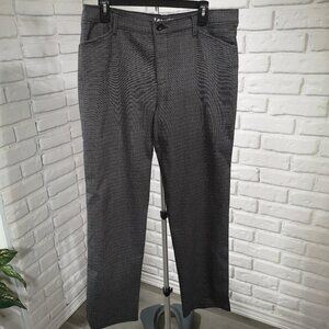 Lee All Day Pant Ladies Size 12 Medium Straight Legs Dark Grey Plaid Pants